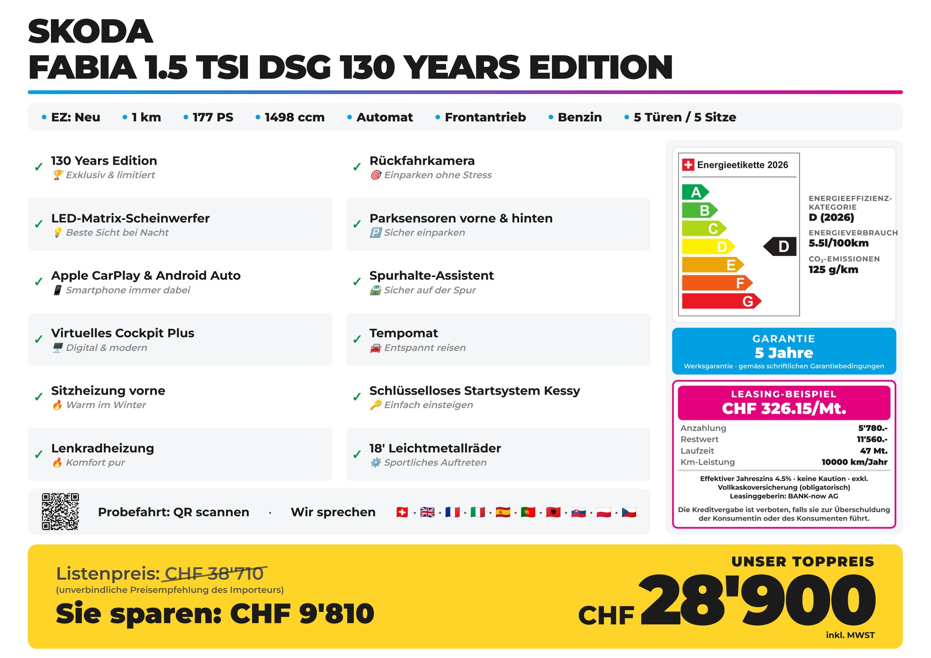 SKODA Fabia 1.5 TSI DSG 130 Years Edition-showroom-element-1