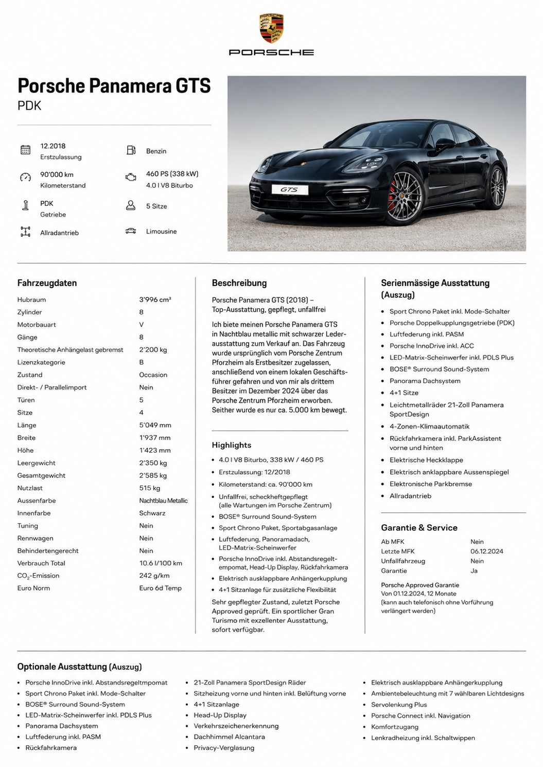 PORSCHE Panamera GTS PDK-image-0