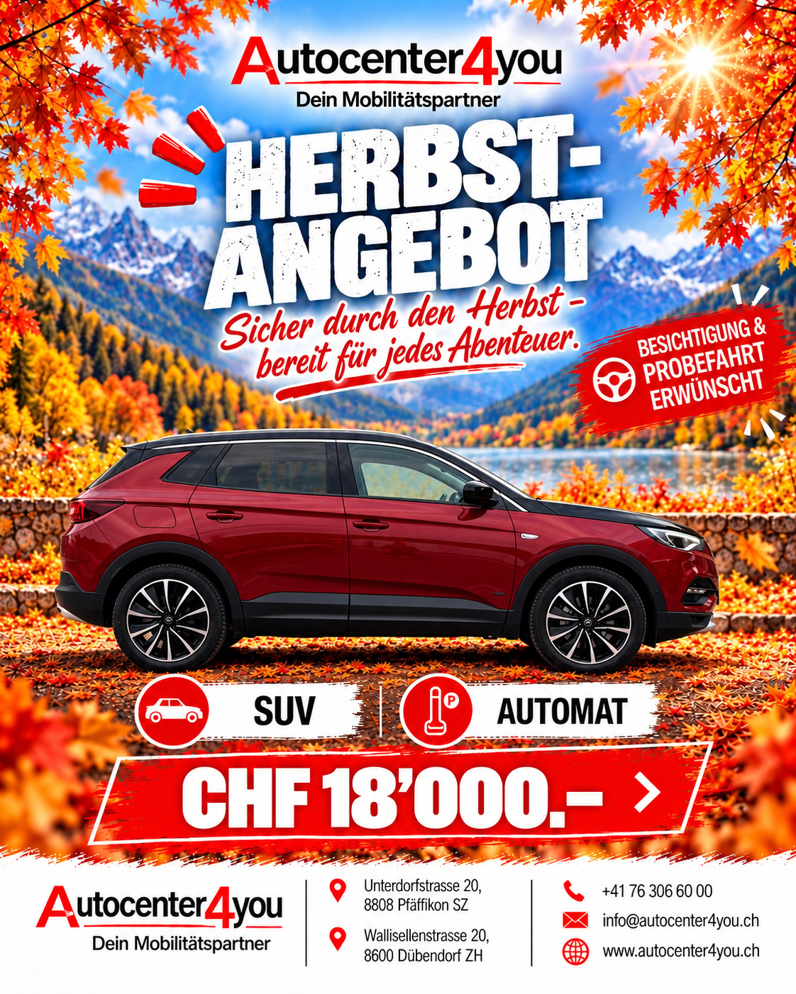 OPEL Grandland X 1.6 Hybrid4 Ultimate Automatik / Red Black Ruby