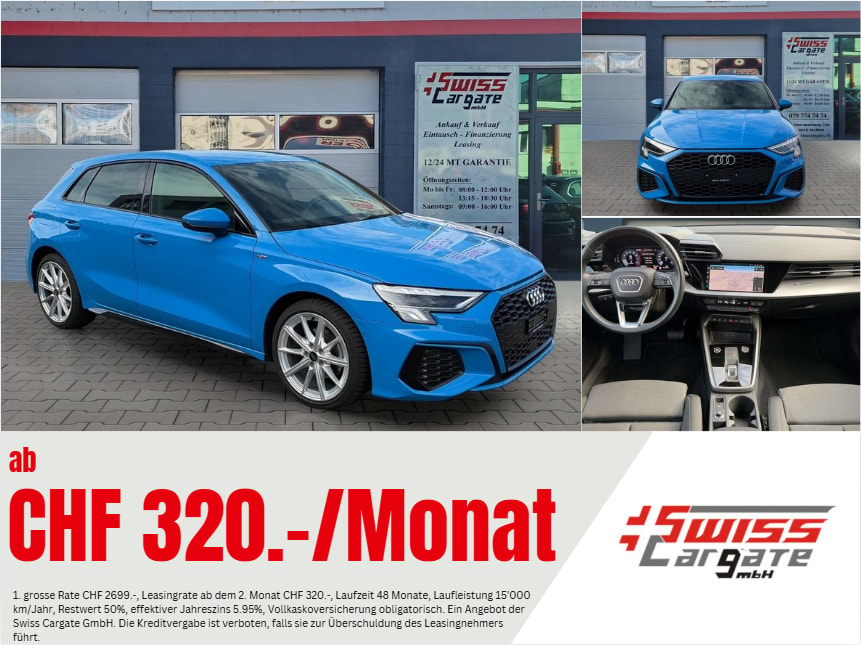 AUDI A3 Sportback 35 TFSI S line S-tronic mit 5J Werksgarantie oder 100000km