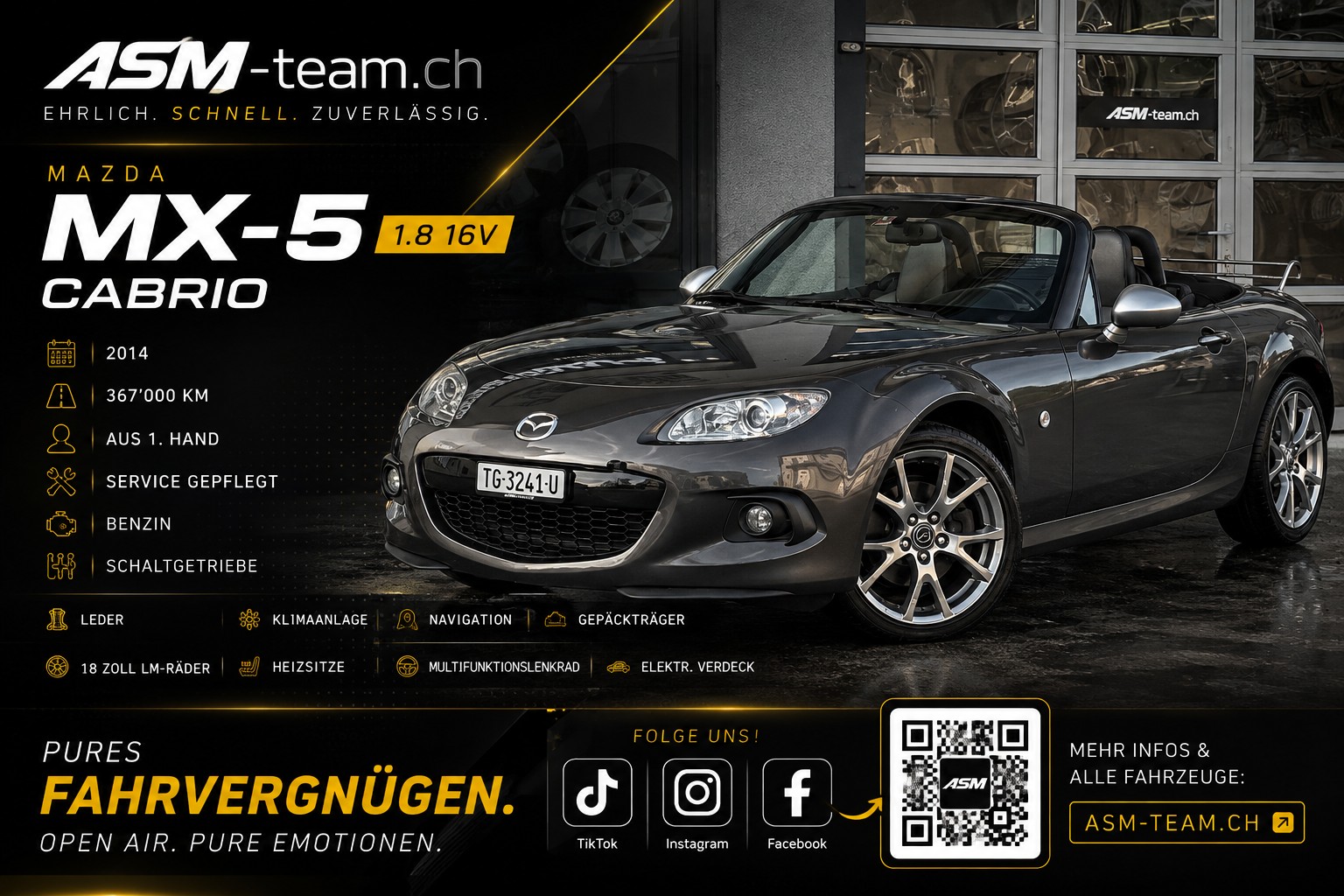 MAZDA MX-5 1.8i 16V Exclusive | 1. CH-HAND | KLIMA | NAVI | FRISCH MFK | SERVICE