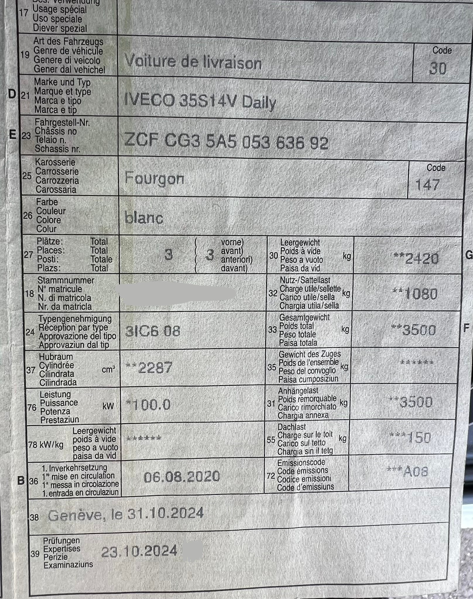 IVECO 35S14V Attelage 3.5t Charge utile 1080Kg-image-11