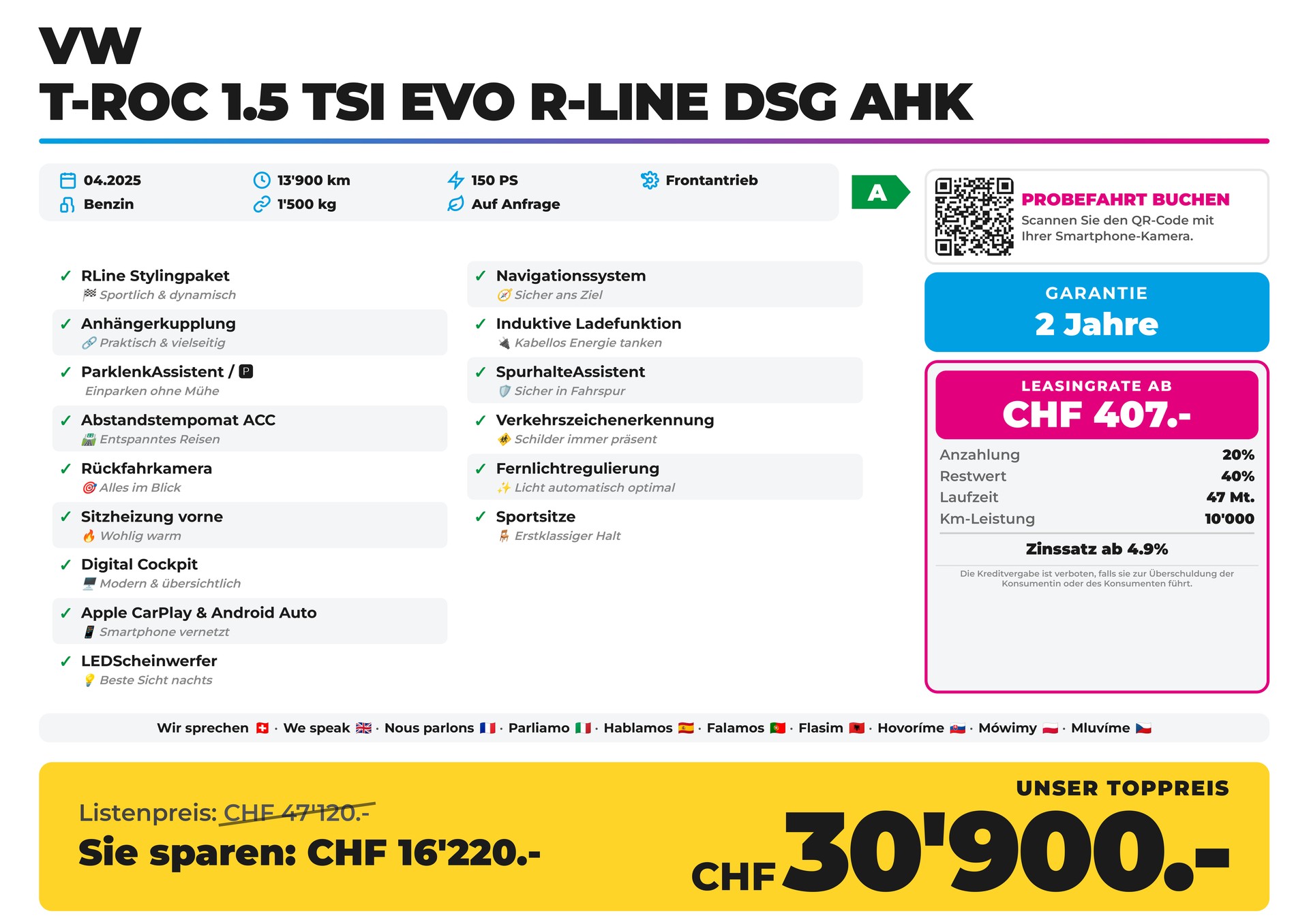 VW T-Roc 1.5 TSI EVO R-Line DSG AHK-image-1