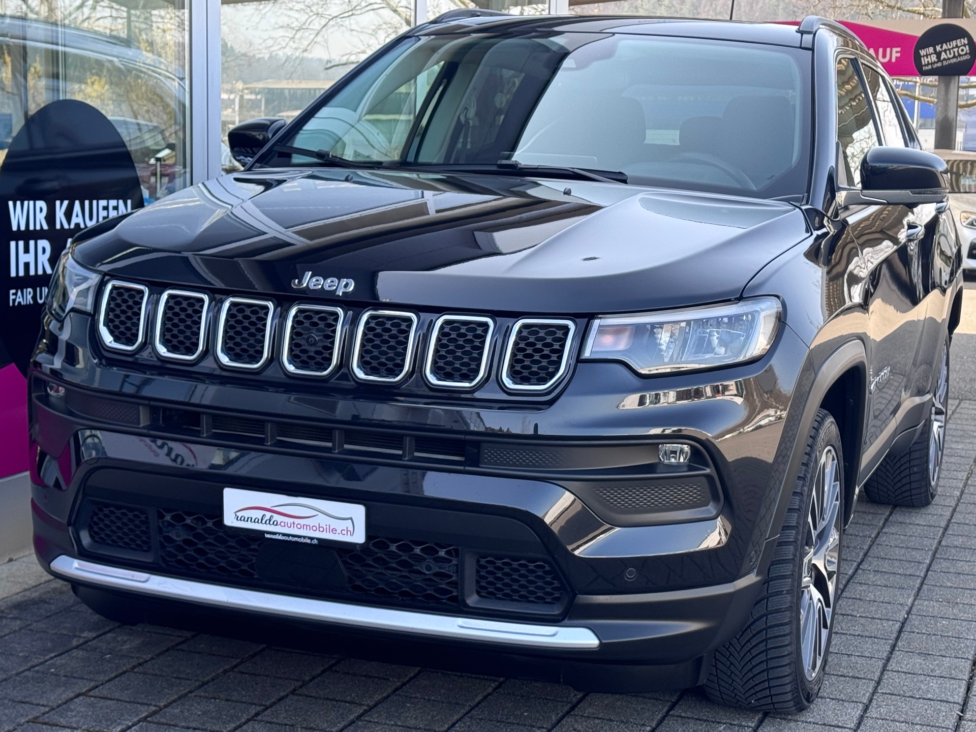 JEEP Compass 4x2 1.3 Limited DKG+Neues Navi-Display+360°Kamera+Panorama-Glasdach+El. Heckklappe+Sitz-/Lenkradheizung+18"Alu+-image-0