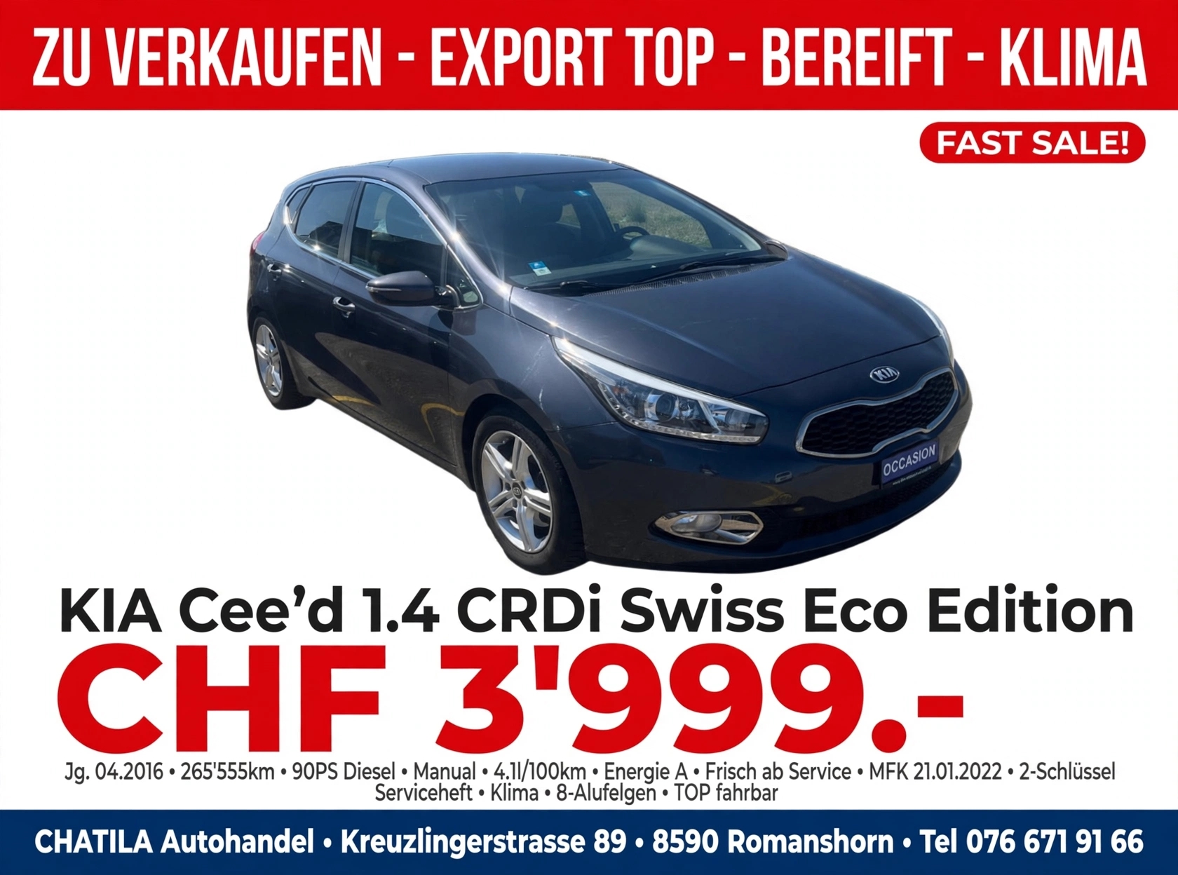 KIA Cee'd 1.4 CRDi Swiss Eco Edition-image-1