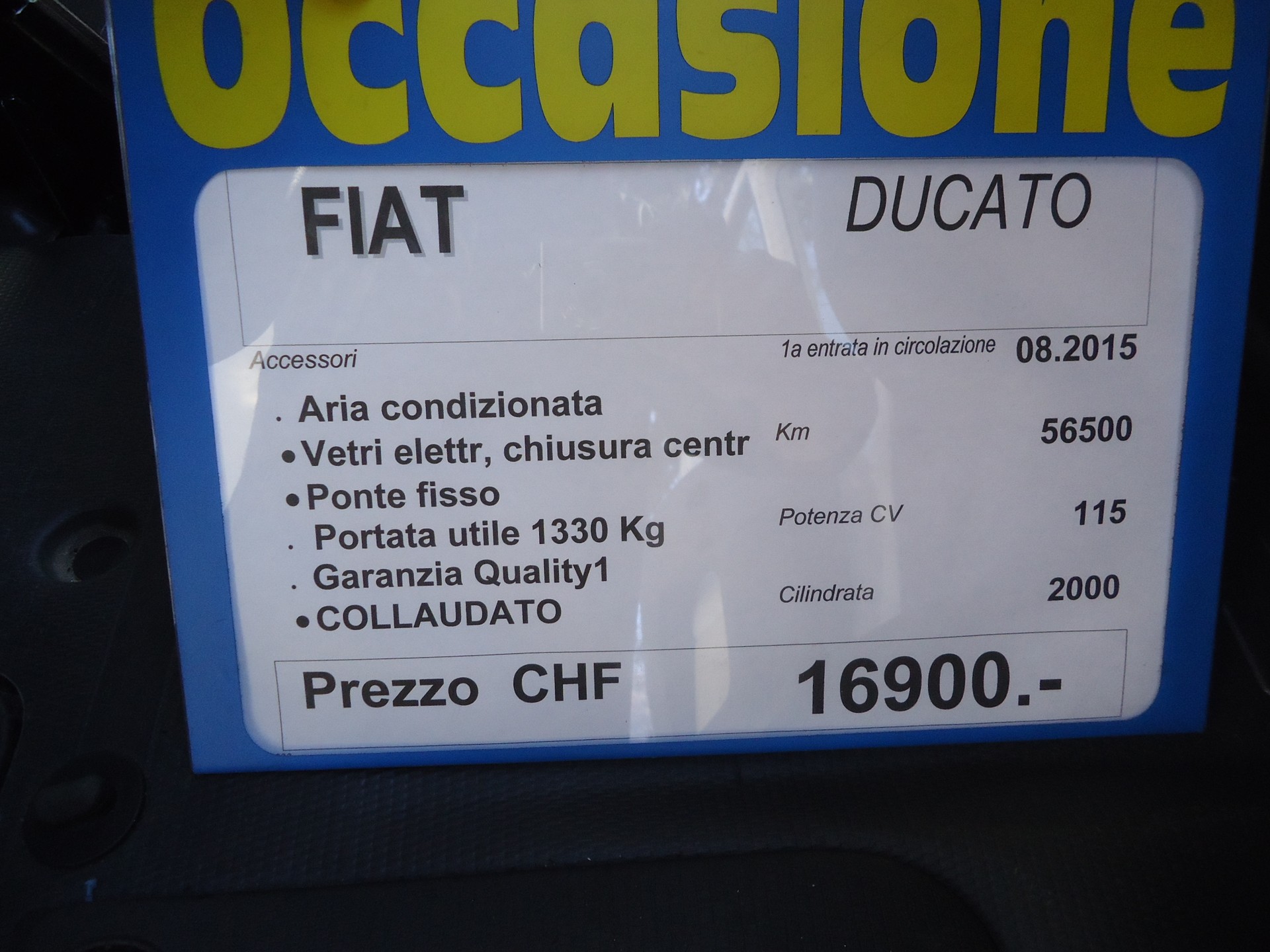 FIAT Ducato 17Q 2.0 MJ - Ponte Fisso Carico Utile KG. 1330-image-9