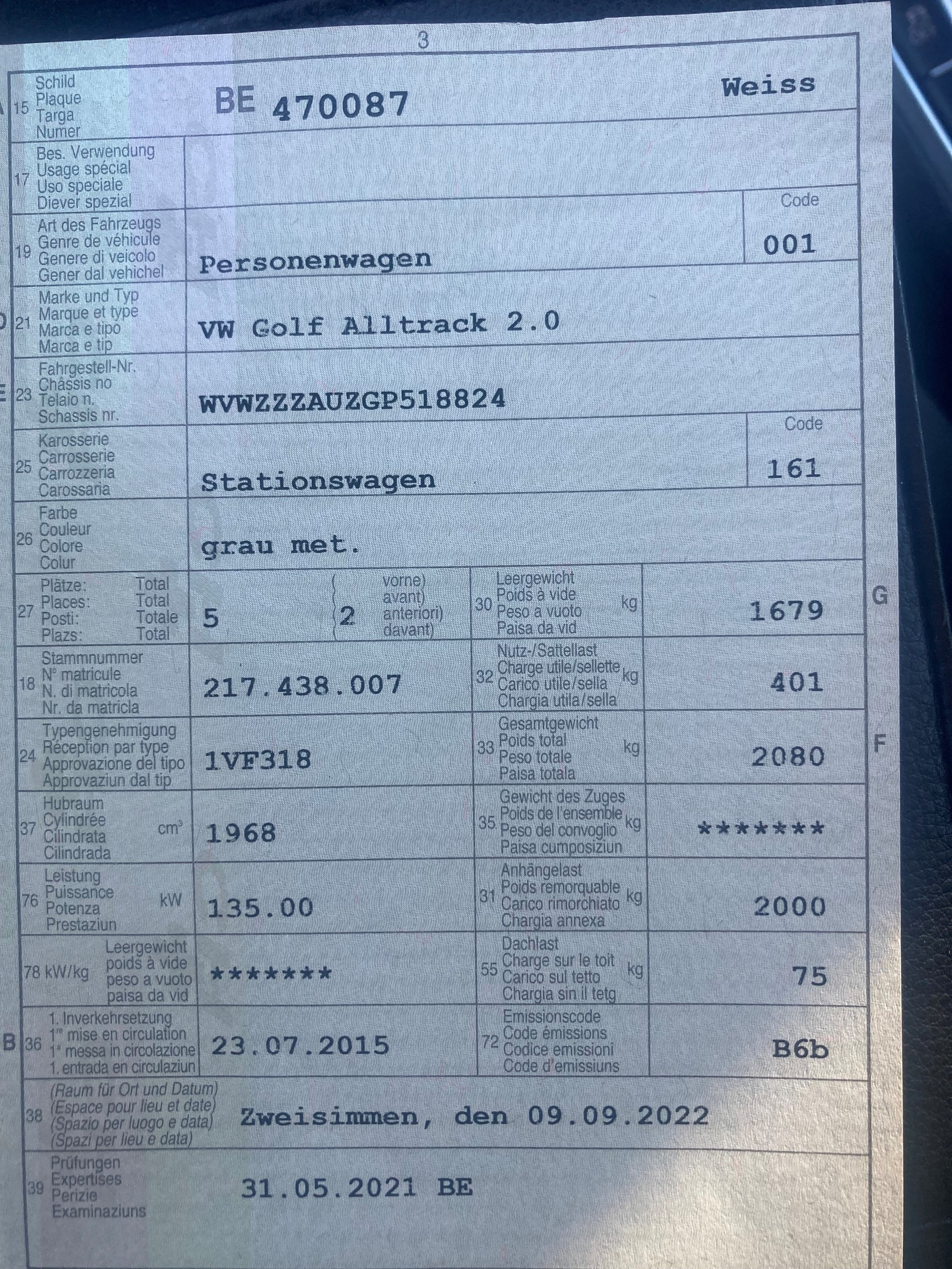 VW Golf Alltrack 4Motion DSG – ab MFK – 119’500 km – Anhängerkupplung – Rückfahrkamera – 8x Bereift-image-5