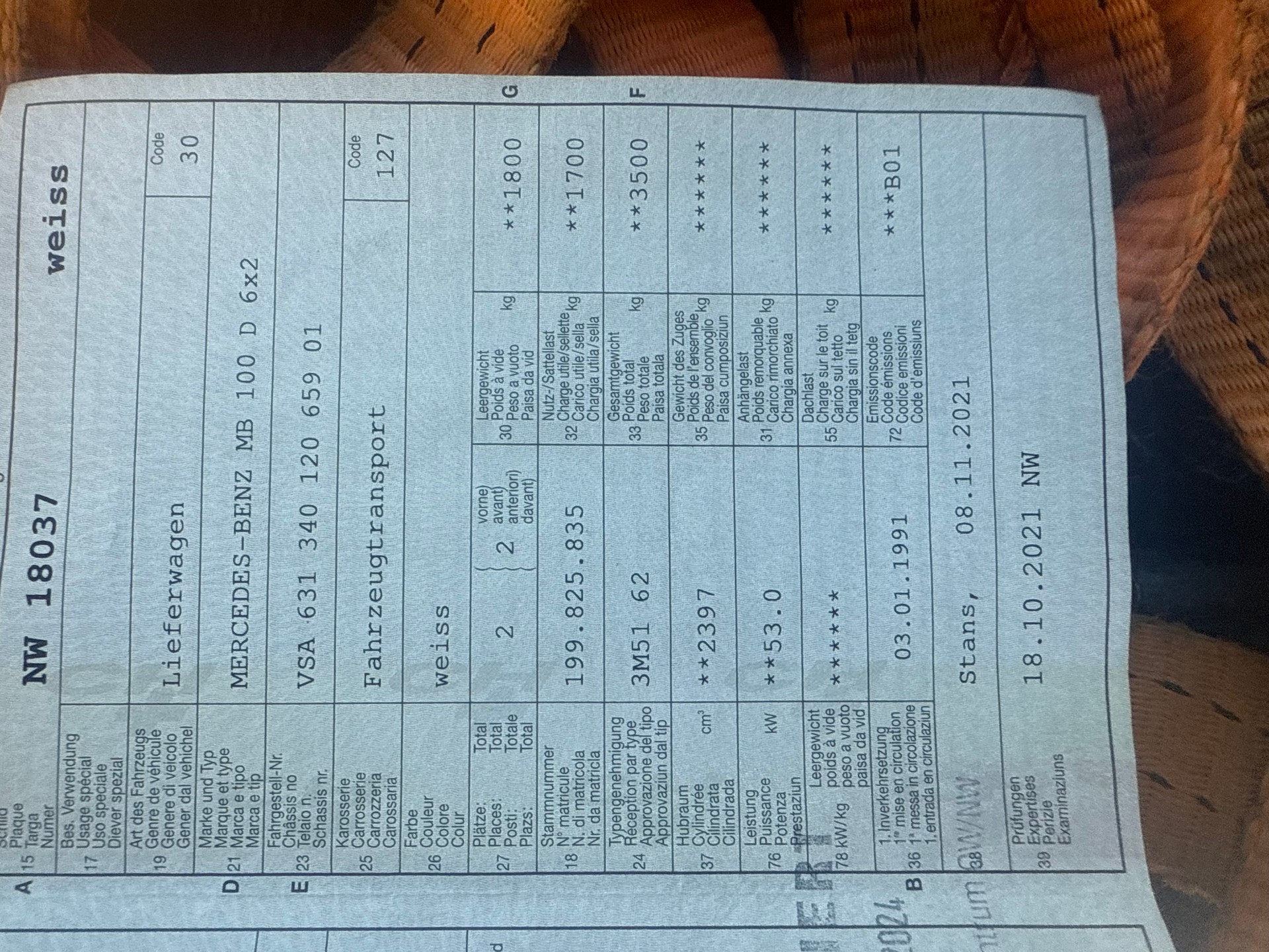 MERCEDES-BENZ 100 D (631/26)-image-8