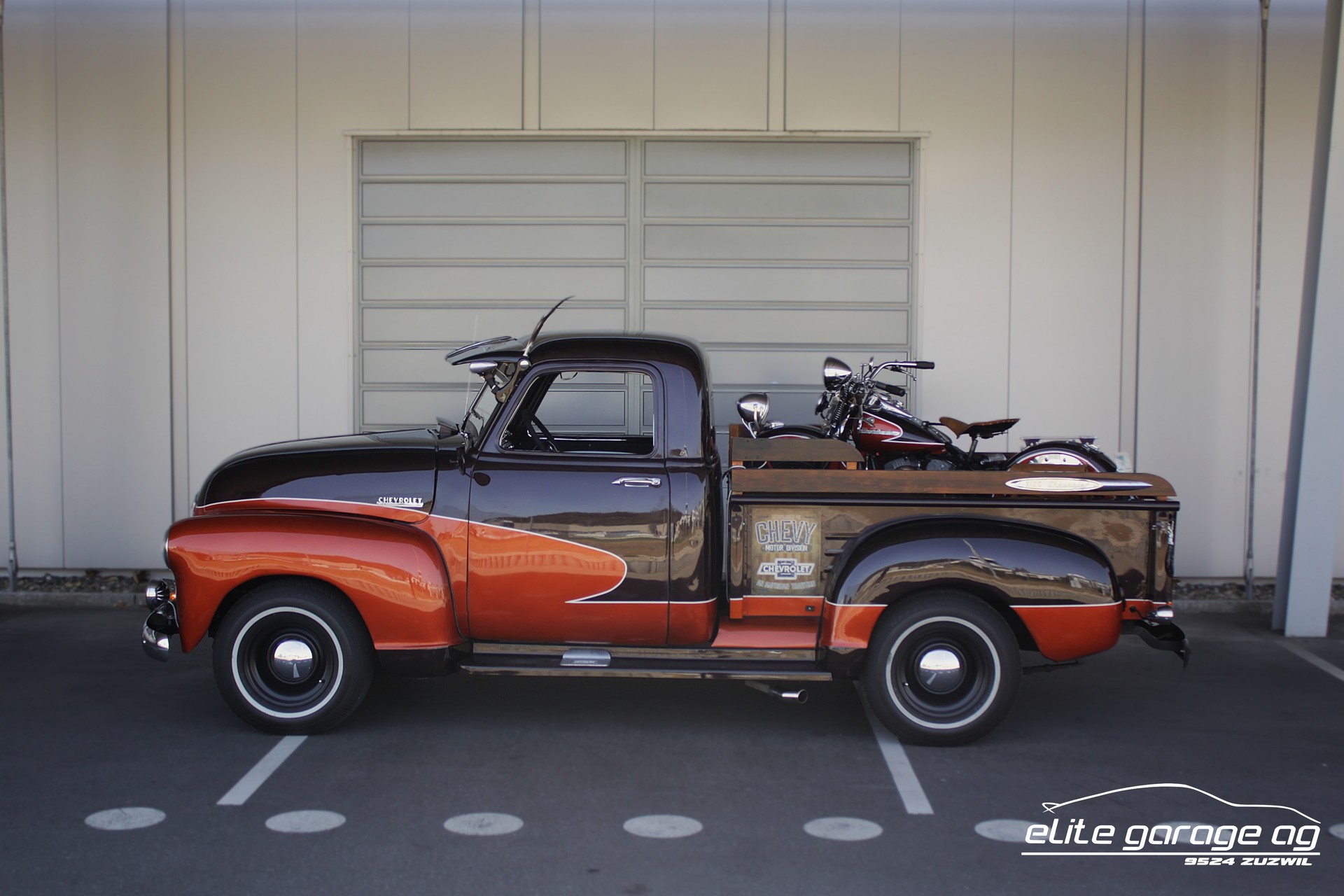 CHEVROLET Pick Up 3100 + Harley Davidson Flathead WL50 (VETERANENGEPRÜFT)-image-0