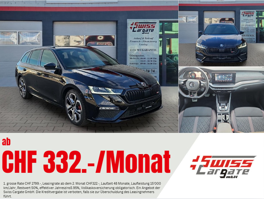 SKODA Octavia Combi 2.0 TDI DSG RS 4x4 mit AHK & 5J Werksgarantie oder bis 100000km