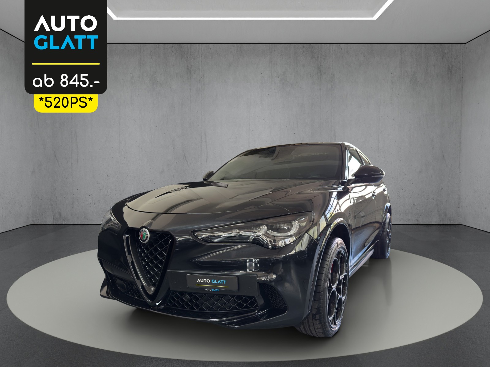 ALFA ROMEO Stelvio 2.9 V6 Quadrifoglio Pack Sky Q4 AT8 "Nero Vulcano"-image-0