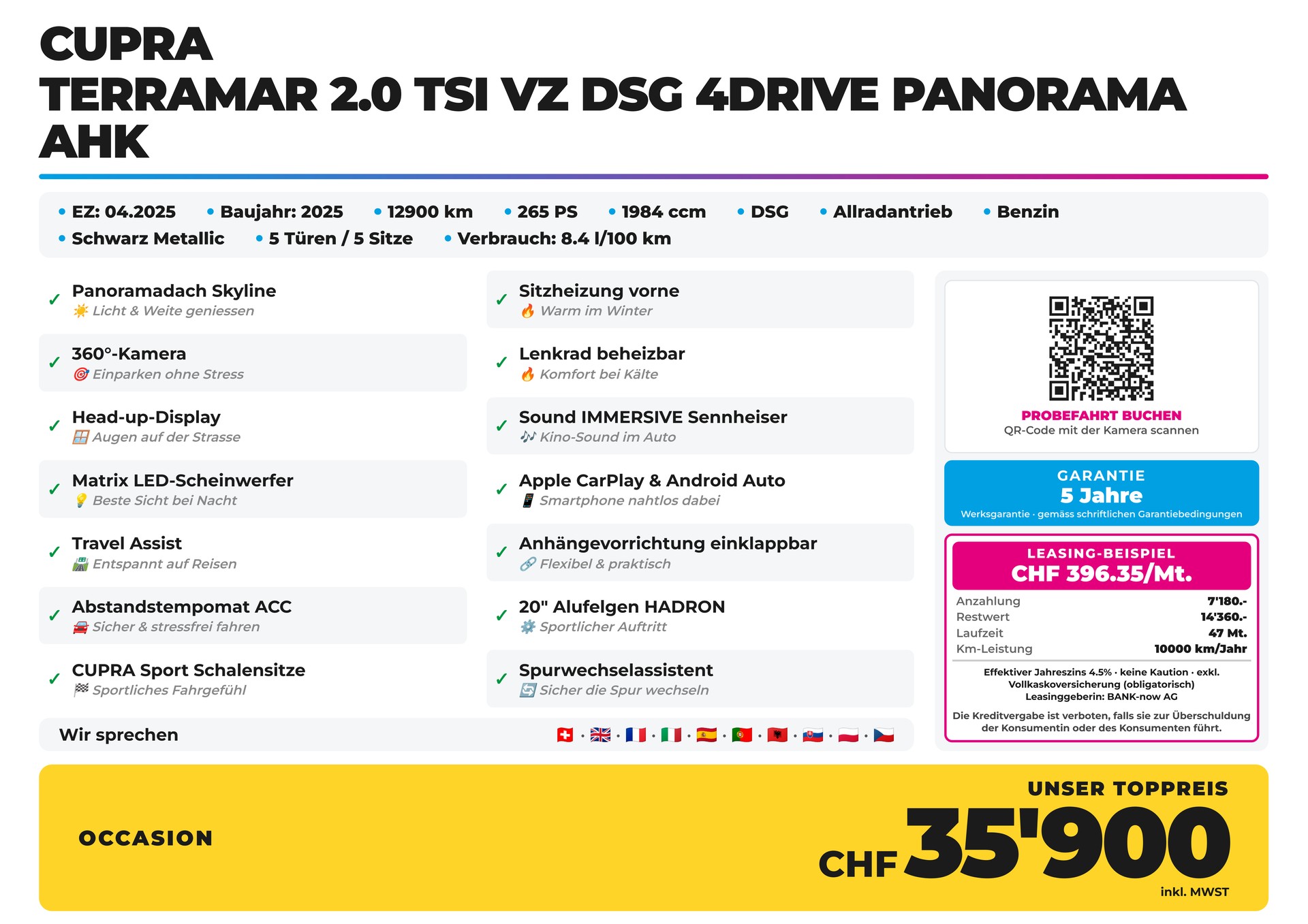 CUPRA Terramar 2.0 TSI VZ DSG 4Drive Panorama AHK-image-1