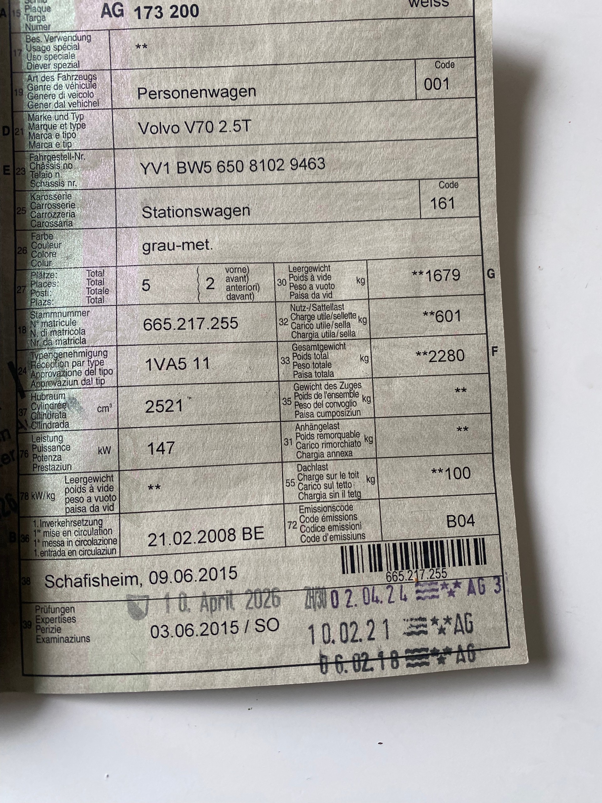 VOLVO V70 2.5T Summum Geartronic-image-7