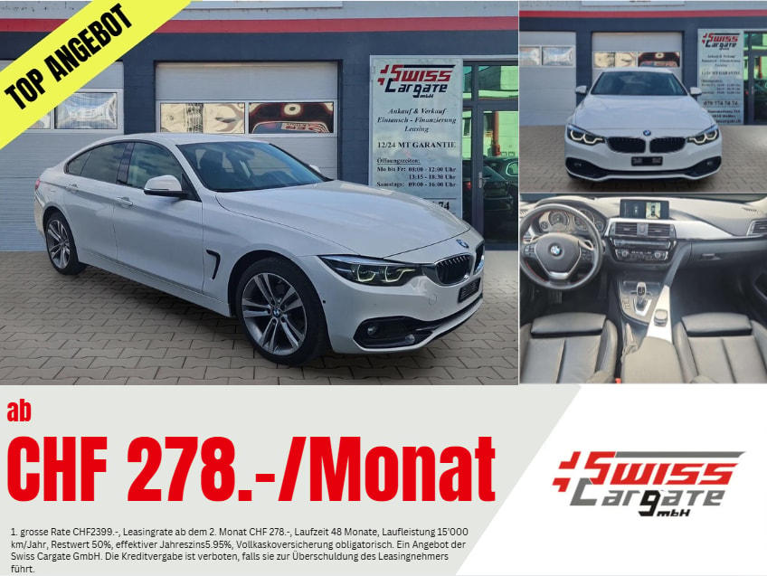 BMW 420i Gran Coupé xDrive Sport Line Steptronic mit Head-Up Display & El. Ledersportsitze-image-0
