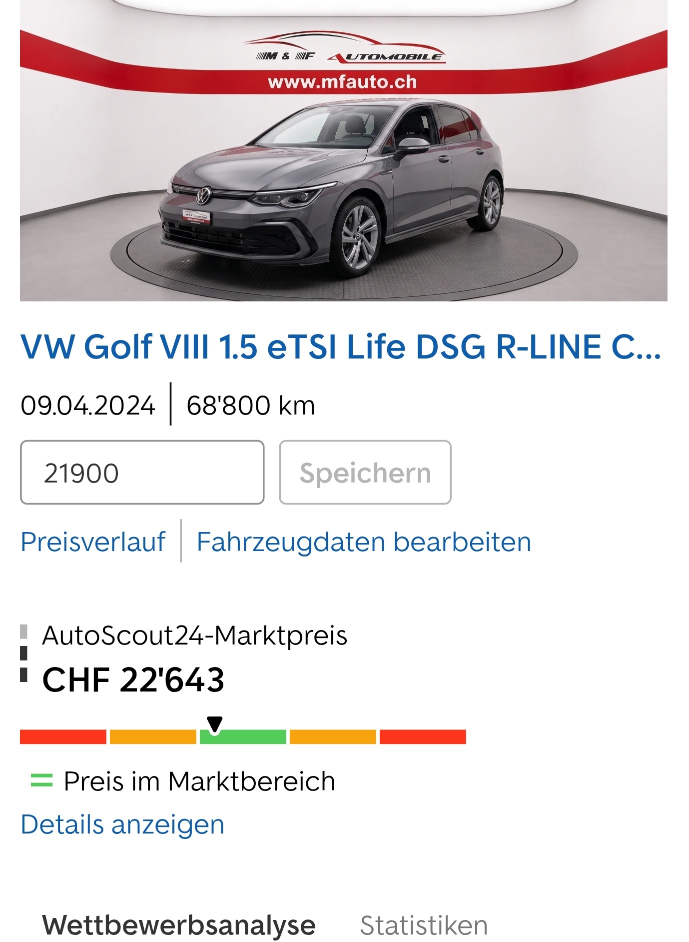 VW Golf VIII 1.5 eTSI Life DSG R-LINE CH FAHRZEUG-image-5