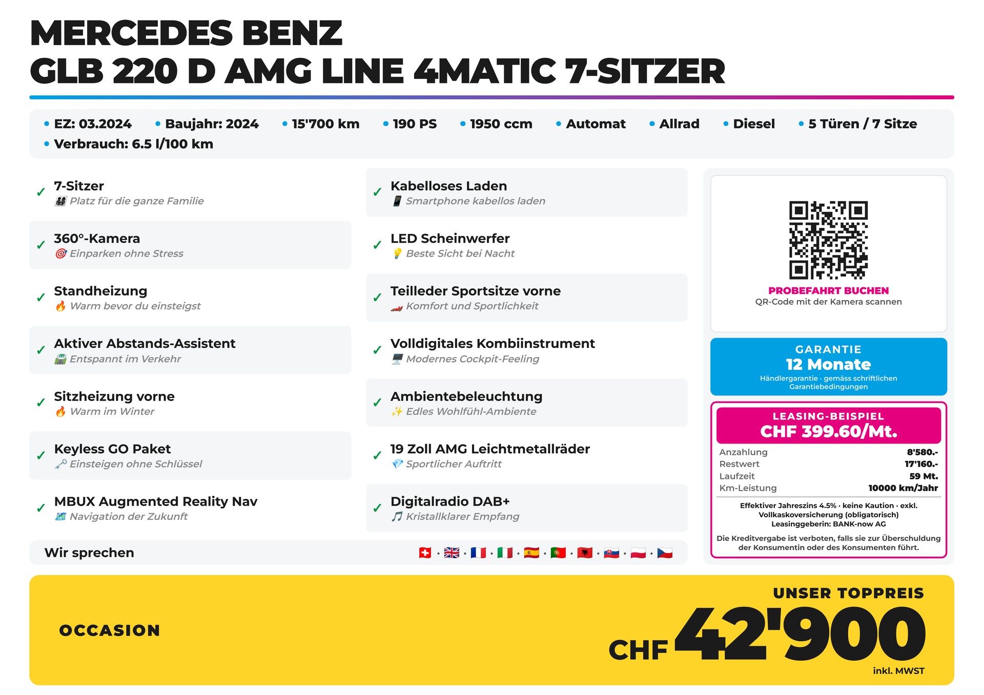 MERCEDES-BENZ GLB 220 d AMG Line 4Matic 7-Sitzer-image-1