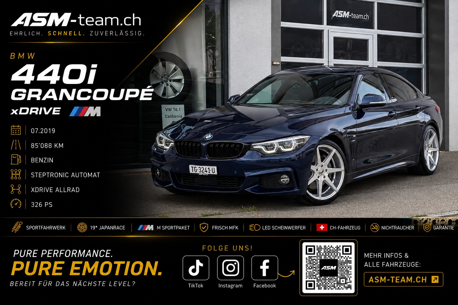 BMW 440i Gran Coupé xDrive Steptronic Platinum Plus Edition | FRISCH MFK | SERVICE | CH-FZG | M Sport PAKET | JapanRace | FAHRWERK