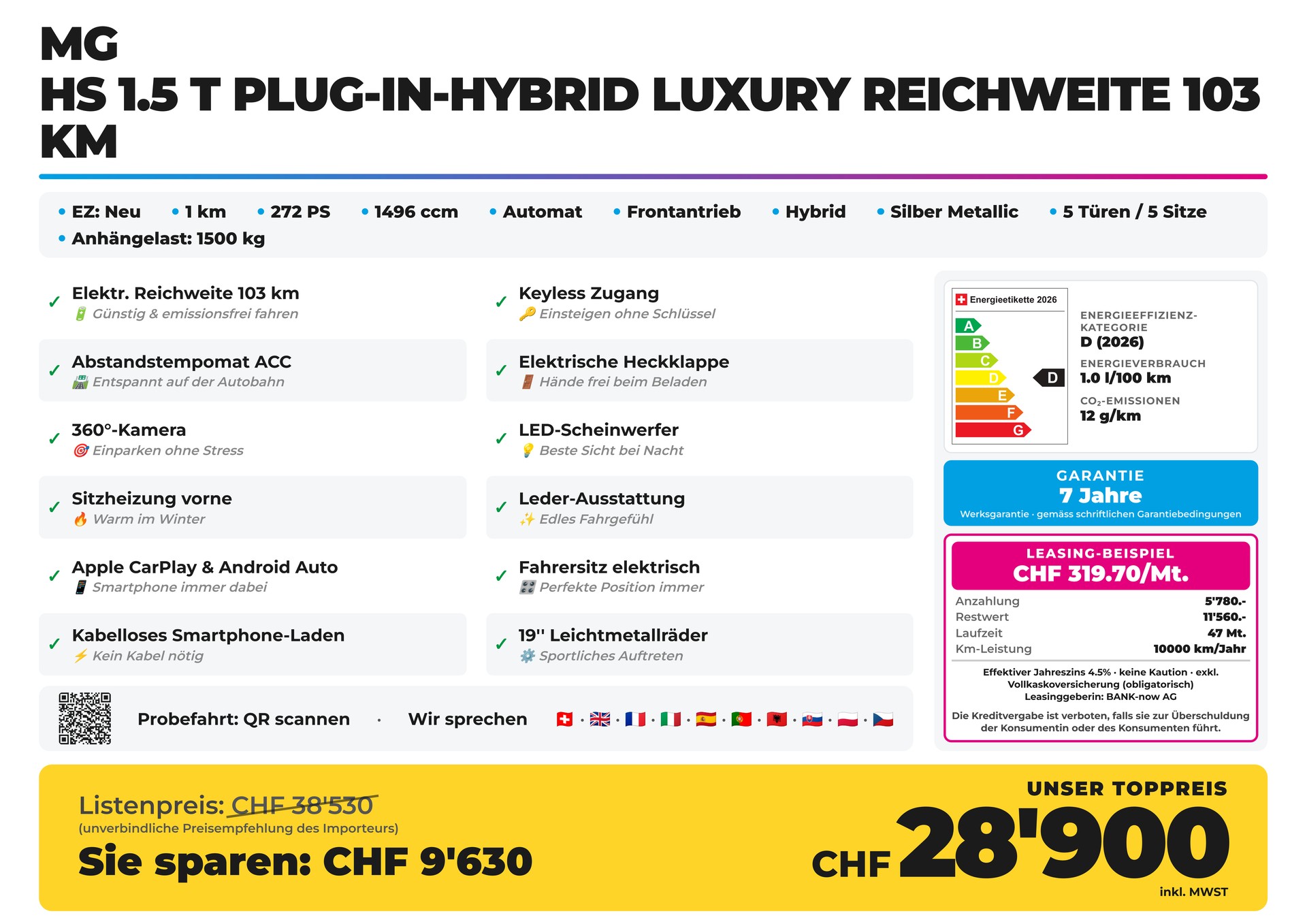 MG HS 1.5 T Plug-In-Hybrid Luxury Reichweite 103 km-image-1