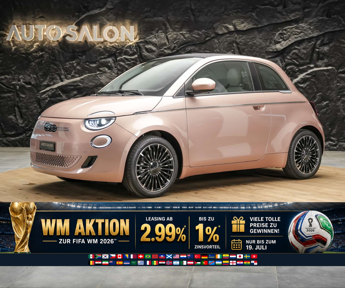 FIAT 500 C electric 87 kW La Prima *Rose Gold Metallic*