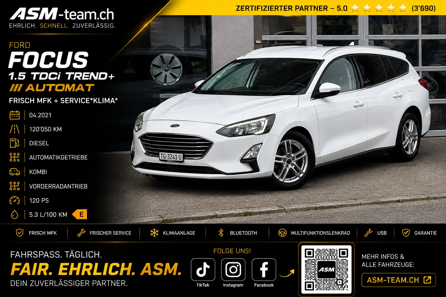 FORD Focus 1.5 TDCi Trend Automatic | FRISCH MFK | SERVICE | KLIMA | AUTOMAT | CH-FZG | GARANTIE